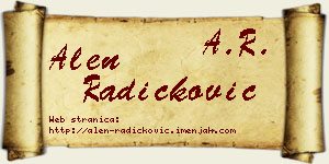 Alen Radičković vizit kartica